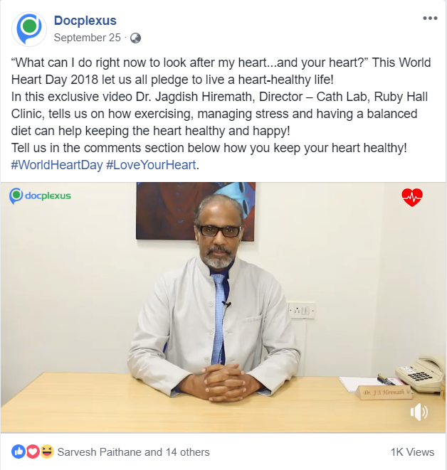One minute video of Dr Jagdish Hiremath shared on Facebook on September 25