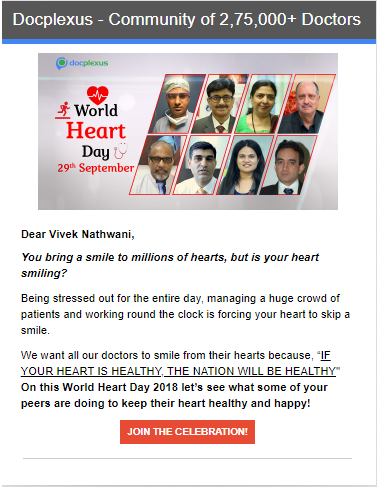 Email campaign for the overall video published on September 29